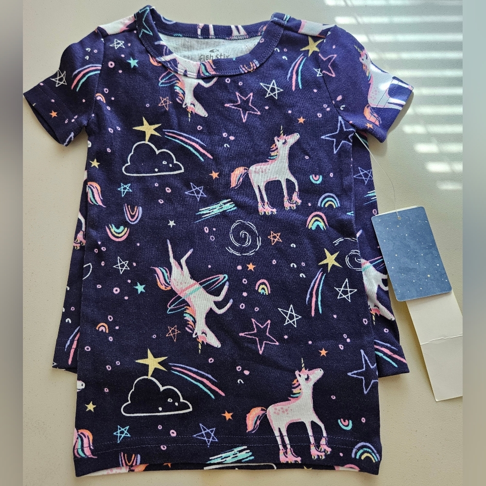 🎂  $6 Fish Stix Girls Unicorn Shorts PJ Set